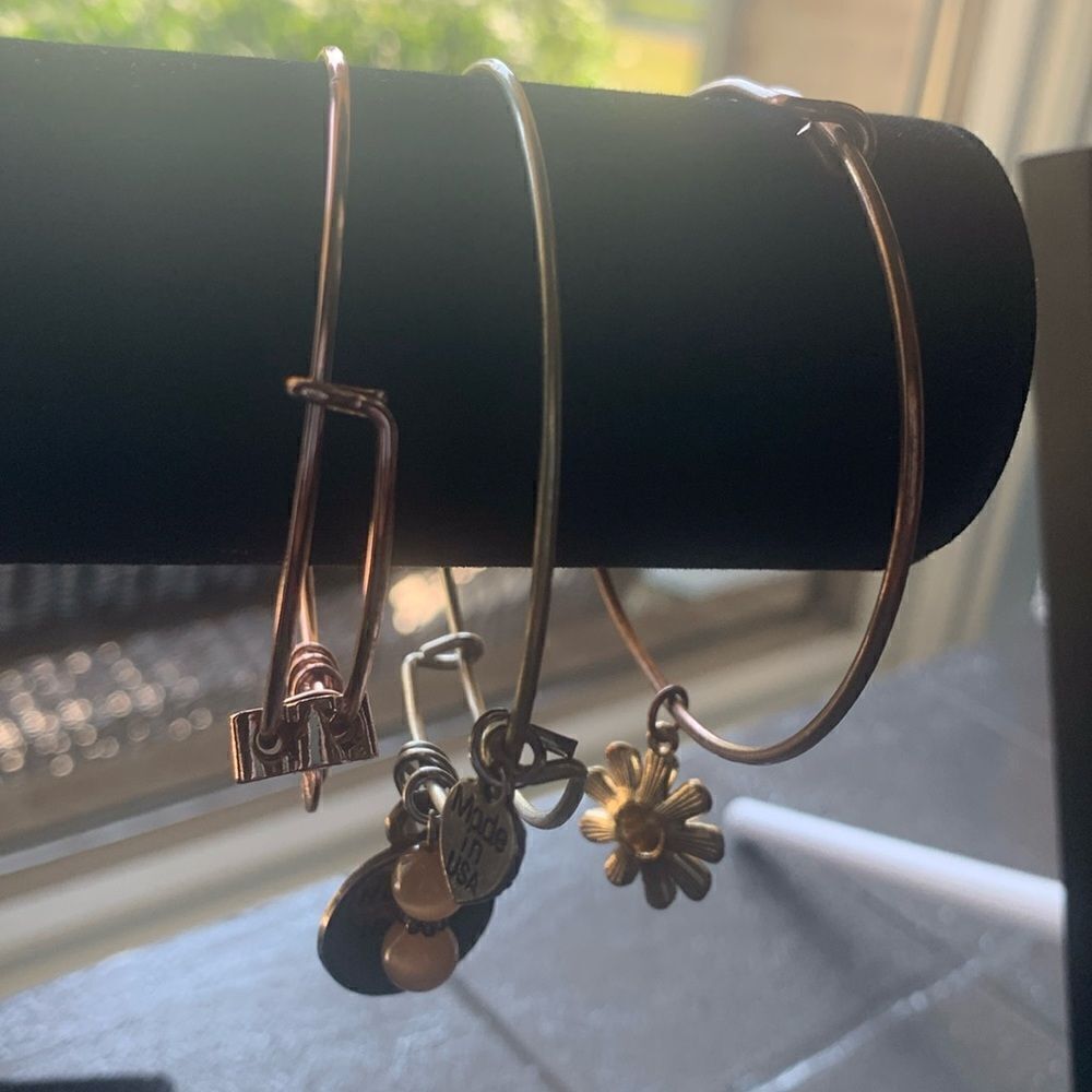 Alex and Ani adjustable charm bracelets - SET of 3, Stamped